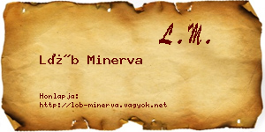 Löb Minerva névjegykártya